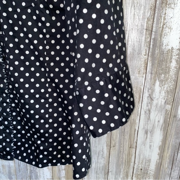 Lane Bryant Black and White Polka Dot Button Down Shirt - Picture 2 of 7